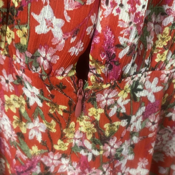 ANTHROPOLOGIE ALI&JAY TROUBADOUR RED FLORAL JUMPSUIT OPEN BACK FEMININE & FLOWY - Picture 13 of 14